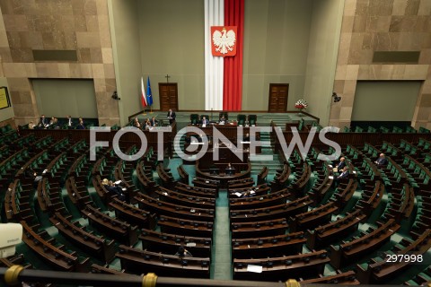  08.05.2025 WARSZAWA SEJM <br />
34. POSIEDZENIE SEJMU<br />
N/Z PUSTA SALA PLENARNA<br />
FOT. ANTONI BYSZEWSKI/FOTONEWS 