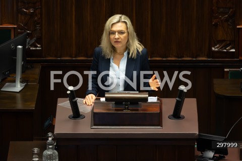  08.05.2025 WARSZAWA SEJM <br />
34. POSIEDZENIE SEJMU<br />
N/Z MALGORZATA WASSERMANN<br />
FOT. ANTONI BYSZEWSKI/FOTONEWS 