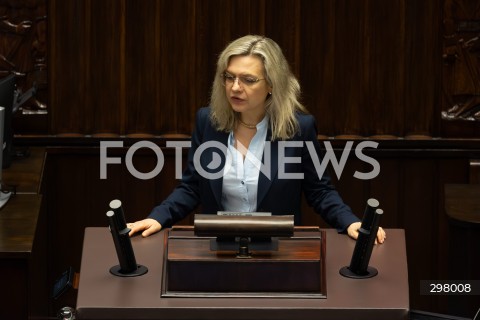  08.05.2025 WARSZAWA SEJM <br />
34. POSIEDZENIE SEJMU<br />
N/Z MALGORZATA WASSERMANN<br />
FOT. ANTONI BYSZEWSKI/FOTONEWS 