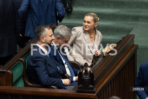  09.05.2025 WARSZAWA<br />
34. POSIEDZENIE SEJMU<br />
N/Z BARBARA NOWACKA WLADYSLAW KOSINIAK - KAMYSZ KRZYSZTOF GAWKOWSKI<br />
FOT. ANTONI BYSZEWSKI/FOTONEWS 