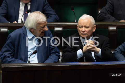  09.05.2025 WARSZAWA<br />
34. POSIEDZENIE SEJMU<br />
N/Z RYSZARD TERLECKI JAROSLAW KACZYNSKI<br />
FOT. ANTONI BYSZEWSKI/FOTONEWS 