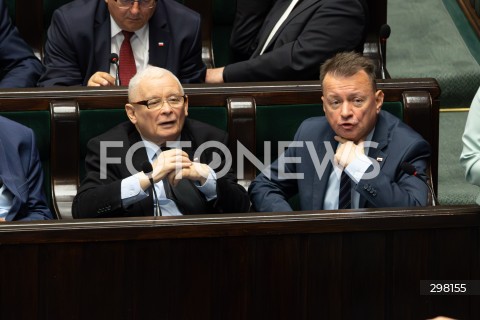  09.05.2025 WARSZAWA<br />
34. POSIEDZENIE SEJMU<br />
N/Z JAROSLAW KACZYNSKI MARIUSZ BLASZCZAK<br />
FOT. ANTONI BYSZEWSKI/FOTONEWS 
