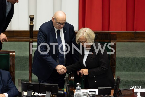  09.05.2025 WARSZAWA<br />
34. POSIEDZENIE SEJMU<br />
N/Z PIOTR ZGORZELSKI DOROTA NIEDZIELA <br />
FOT. ANTONI BYSZEWSKI/FOTONEWS 