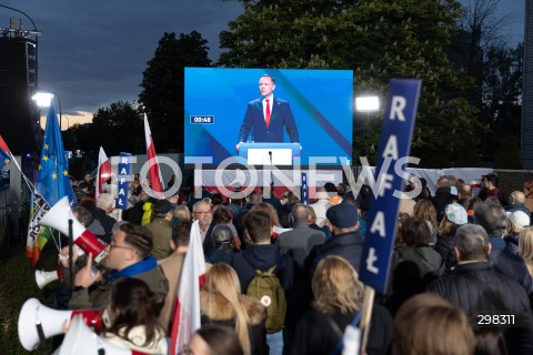  12.05.2025 WARSZAWA<br />
DEBATA WYBORCZA W TELEWIZJI POLSKIEJ<br />
N/Z WYSTAPIENIE KAROLA NAWROCKIEGO<br />
FOT. ANTONI BYSZEWSKI/FOTONEWS 