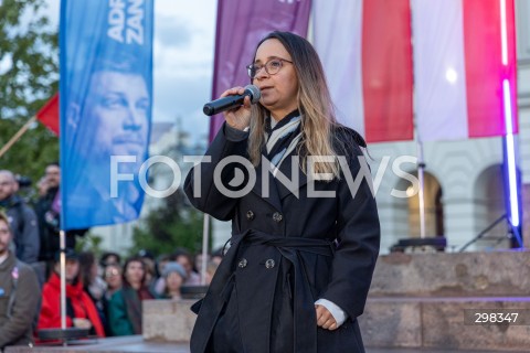  15.05.2025 WARSZAWA<br />
WIEC PRZEDWYBORCZY KANDYDATA NA PREZYDENTA RP ADRIANA ZANDBERGA W WARSZAWIE<br />
N/Z MARCELINA ZAWISZA<br />
FOT. ANTONI BYSZEWSKI/FOTONEWS 