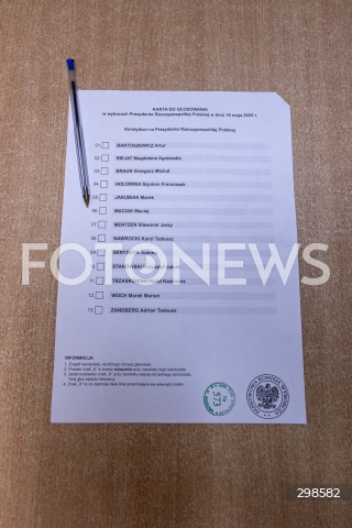  18.05.2025 WARSZAWA<br />
WYBORY PREZYDENCKIE 2025 W WARSZAWIE<br />
N/Z KARTA DO GLOSOWANIA<br />
FOT. ANTONI BYSZEWSKI/FOTONEWS 