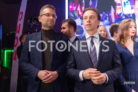  18.05.2025 WARSZAWA<br />
WYBORY PREZYDENCKIE 2025<br />
WIECZOR WYBORCZY SLAWOMIRA MENTZENA<br />
N/Z MICHAL WAWER KRZYSZTOF BOSAK<br />
FOT. ANTONI BYSZEWSKI/FOTONEWS 