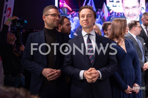  18.05.2025 WARSZAWA<br />
WYBORY PREZYDENCKIE 2025<br />
WIECZOR WYBORCZY SLAWOMIRA MENTZENA<br />
N/Z MICHAL WAWER KRZYSZTOF BOSAK<br />
FOT. ANTONI BYSZEWSKI/FOTONEWS 