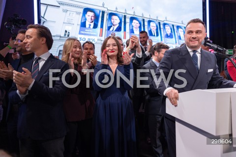  18.05.2025 WARSZAWA<br />
WYBORY PREZYDENCKIE 2025<br />
WIECZOR WYBORCZY SLAWOMIRA MENTZENA<br />
N/Z BARTOSZ BOCHENCZAK<br />
FOT. ANTONI BYSZEWSKI/FOTONEWS 