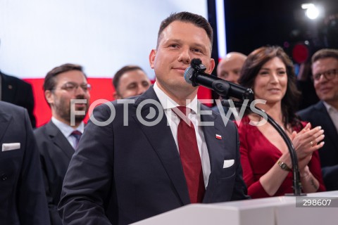  18.05.2025 WARSZAWA<br />
WYBORY PREZYDENCKIE 2025<br />
WIECZOR WYBORCZY SLAWOMIRA MENTZENA<br />
N/Z SLAWOMIR MENTZEN<br />
FOT. ANTONI BYSZEWSKI/FOTONEWS 