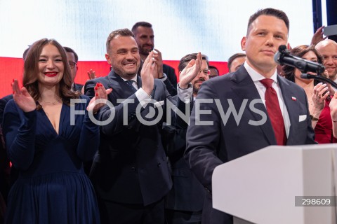  18.05.2025 WARSZAWA<br />
WYBORY PREZYDENCKIE 2025<br />
WIECZOR WYBORCZY SLAWOMIRA MENTZENA<br />
N/Z SLAWOMIR MENTZEN BARTOSZ BOCHENCZAK<br />
FOT. ANTONI BYSZEWSKI/FOTONEWS 