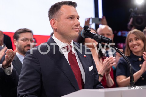  18.05.2025 WARSZAWA<br />
WYBORY PREZYDENCKIE 2025<br />
WIECZOR WYBORCZY SLAWOMIRA MENTZENA<br />
N/Z SLAWOMIR MENTZEN<br />
FOT. ANTONI BYSZEWSKI/FOTONEWS 