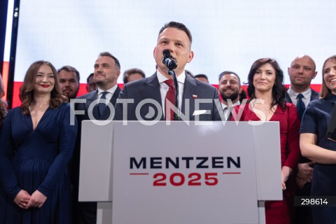  18.05.2025 WARSZAWA<br />
WYBORY PREZYDENCKIE 2025<br />
WIECZOR WYBORCZY SLAWOMIRA MENTZENA<br />
N/Z SLAWOMIR MENTZEN<br />
FOT. ANTONI BYSZEWSKI/FOTONEWS 