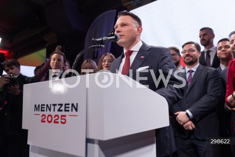  18.05.2025 WARSZAWA<br />
WYBORY PREZYDENCKIE 2025<br />
WIECZOR WYBORCZY SLAWOMIRA MENTZENA<br />
N/Z SLAWOMIR MENTZEN<br />
FOT. ANTONI BYSZEWSKI/FOTONEWS 