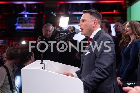  18.05.2025 WARSZAWA<br />
WYBORY PREZYDENCKIE 2025<br />
WIECZOR WYBORCZY SLAWOMIRA MENTZENA<br />
N/Z SLAWOMIR MENTZEN<br />
FOT. ANTONI BYSZEWSKI/FOTONEWS 