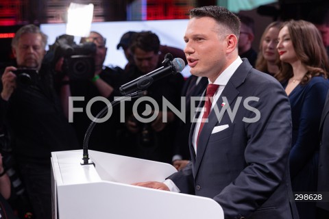  18.05.2025 WARSZAWA<br />
WYBORY PREZYDENCKIE 2025<br />
WIECZOR WYBORCZY SLAWOMIRA MENTZENA<br />
N/Z SLAWOMIR MENTZEN<br />
FOT. ANTONI BYSZEWSKI/FOTONEWS 