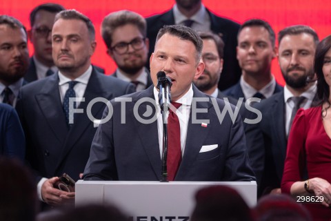  18.05.2025 WARSZAWA<br />
WYBORY PREZYDENCKIE 2025<br />
WIECZOR WYBORCZY SLAWOMIRA MENTZENA<br />
N/Z SLAWOMIR MENTZEN<br />
FOT. ANTONI BYSZEWSKI/FOTONEWS 