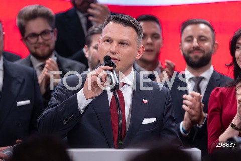  18.05.2025 WARSZAWA<br />
WYBORY PREZYDENCKIE 2025<br />
WIECZOR WYBORCZY SLAWOMIRA MENTZENA<br />
N/Z SLAWOMIR MENTZEN<br />
FOT. ANTONI BYSZEWSKI/FOTONEWS 