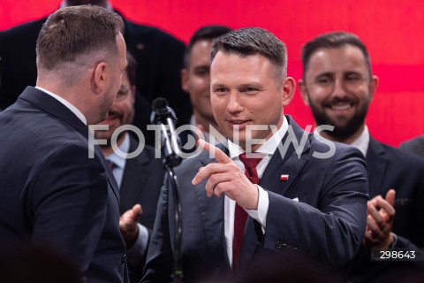  18.05.2025 WARSZAWA<br />
WYBORY PREZYDENCKIE 2025<br />
WIECZOR WYBORCZY SLAWOMIRA MENTZENA<br />
N/Z SLAWOMIR MENTZEN<br />
FOT. ANTONI BYSZEWSKI/FOTONEWS 