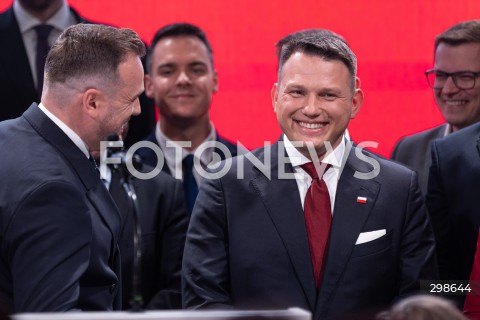  18.05.2025 WARSZAWA<br />
WYBORY PREZYDENCKIE 2025<br />
WIECZOR WYBORCZY SLAWOMIRA MENTZENA<br />
N/Z SLAWOMIR MENTZEN<br />
FOT. ANTONI BYSZEWSKI/FOTONEWS 