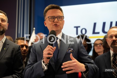  18.05.2025 WARSZAWA<br />
WYBORY PREZYDENCKIE 2025<br />
WIECZOR WYBORCZY SZYMONA HOLOWNI<br />
N/Z SZYMON HOLOWNIA<br />
FOT. MARCIN BANASZKIEWICZ/FOTONEWS  