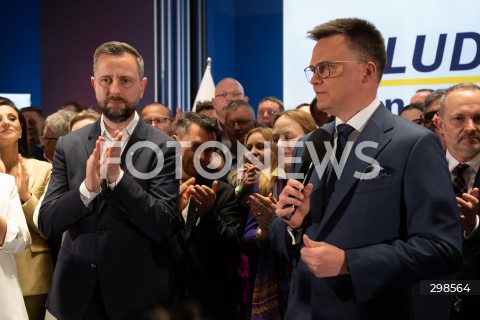  18.05.2025 WARSZAWA<br />
WYBORY PREZYDENCKIE 2025<br />
WIECZOR WYBORCZY SZYMONA HOLOWNI<br />
N/Z WLADYSLAW KOSINIAK KAMYSZ SZYMON HOLOWNIA<br />
FOT. MARCIN BANASZKIEWICZ/FOTONEWS  