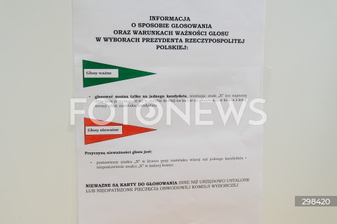  18.05.2025 WARSZAWA<br />
WYBORY PREZYDENCKIE 2025<br />
N/Z INFORMACJA O SPOSOBIE GLOSOWANIA ORAZ WARUNKACH WAZNOSCI GLOSU<br />
 