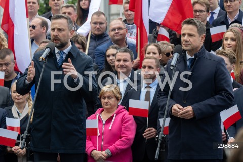  19.05.2025 WARSZAWA<br />
KONFERENCJA PRASOWA RAFALA TRZASKOWSKIEGO<br />
N/Z WLADYSLAW KOSINIAK KAMYSZ RAFAL TRZASKOWSKI<br />
FOT. MARCIN BANASZKIEWICZ/FOTONEWS  