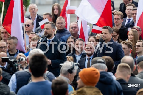  19.05.2025 WARSZAWA<br />
KONFERENCJA PRASOWA RAFALA TRZASKOWSKIEGO<br />
N/Z WLADYSLAW KOSINIAK KAMYSZ RAFAL TRZASKOWSKI<br />
FOT. MARCIN BANASZKIEWICZ/FOTONEWS  