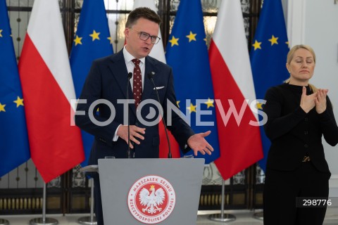  20.05.2025 WARSZAWA<br />
POSIEDZENIE SEJMU RP<br />
N/Z MARSZALEK SZYMON HOLOWNIA<br />
FOT. MARCIN BANASZKIEWICZ/FOTONEWS  
