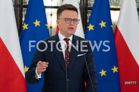  20.05.2025 WARSZAWA<br />
POSIEDZENIE SEJMU RP<br />
N/Z MARSZALEK SZYMON HOLOWNIA<br />
FOT. MARCIN BANASZKIEWICZ/FOTONEWS  