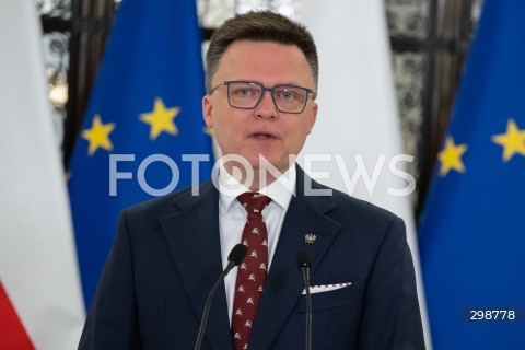  20.05.2025 WARSZAWA<br />
POSIEDZENIE SEJMU RP<br />
N/Z MARSZALEK SZYMON HOLOWNIA<br />
FOT. MARCIN BANASZKIEWICZ/FOTONEWS  