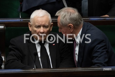  20.05.2025 WARSZAWA<br />
POSIEDZENIE SEJMU RP<br />
N/Z JAROSLAW KACZYNSKI HENRYK KOWALCZYK<br />
FOT. MARCIN BANASZKIEWICZ/FOTONEWS  