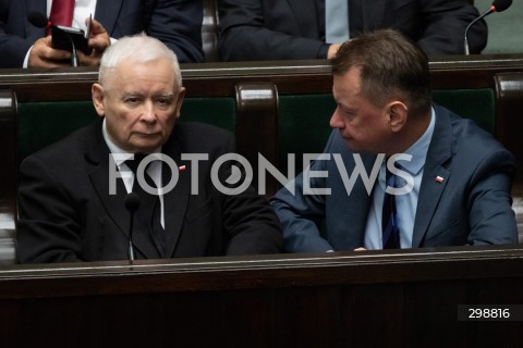  20.05.2025 WARSZAWA<br />
POSIEDZENIE SEJMU RP<br />
N/Z JAROSLAW KACZYNSKI MARIUSZ BLASZCZAK<br />
FOT. MARCIN BANASZKIEWICZ/FOTONEWS  