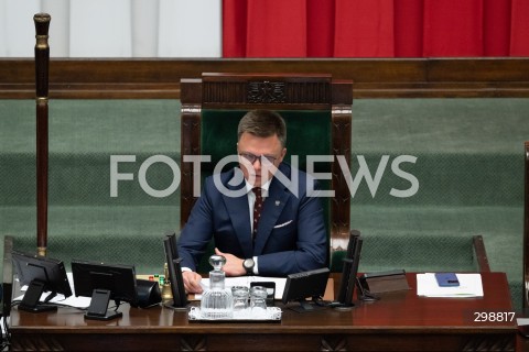  20.05.2025 WARSZAWA<br />
POSIEDZENIE SEJMU RP<br />
N/Z MARSZALEK SZYMON HOLOWNIA<br />
FOT. MARCIN BANASZKIEWICZ/FOTONEWS  