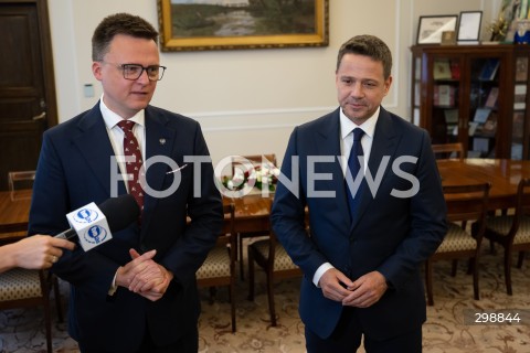  20.05.2025 WARSZAWA<br />
POSIEDZENIE SEJMU RP<br />
N/Z SZYMON HOLOWNIA RAFAL TRZASKOWSKI<br />
FOT. MARCIN BANASZKIEWICZ/FOTONEWS  