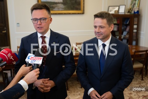  20.05.2025 WARSZAWA<br />
POSIEDZENIE SEJMU RP<br />
N/Z SZYMON HOLOWNIA RAFAL TRZASKOWSKI<br />
FOT. MARCIN BANASZKIEWICZ/FOTONEWS  