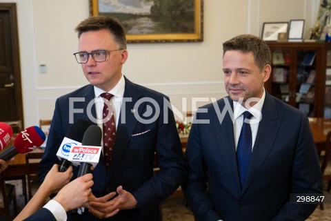  20.05.2025 WARSZAWA<br />
POSIEDZENIE SEJMU RP<br />
N/Z SZYMON HOLOWNIA RAFAL TRZASKOWSKI<br />
FOT. MARCIN BANASZKIEWICZ/FOTONEWS  