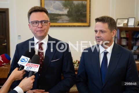  20.05.2025 WARSZAWA<br />
POSIEDZENIE SEJMU RP<br />
N/Z SZYMON HOLOWNIA RAFAL TRZASKOWSKI<br />
FOT. MARCIN BANASZKIEWICZ/FOTONEWS  