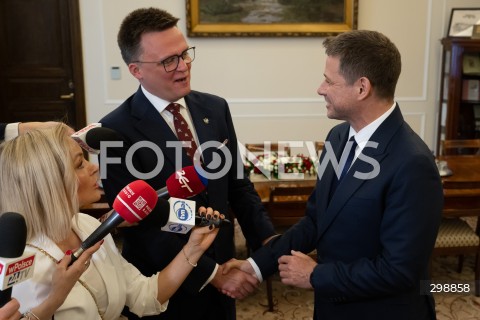  20.05.2025 WARSZAWA<br />
POSIEDZENIE SEJMU RP<br />
N/Z SZYMON HOLOWNIA RAFAL TRZASKOWSKI<br />
FOT. MARCIN BANASZKIEWICZ/FOTONEWS  