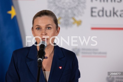  21.05.2025 WARSZAWA<br />
KONFERENCJA PRASOWA KIEROWNICTWA MINISTERSTWA EDUKACJI NARODOWEJ<br />
N/Z BARBARA NOWACKA<br />
FOT. ANTONI BYSZEWSKI/FOTONEWS 