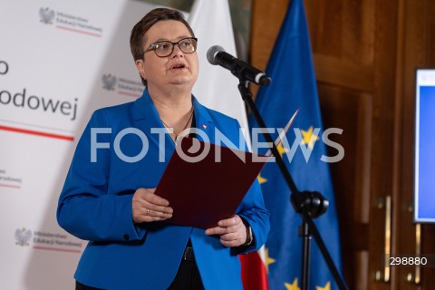  21.05.2025 WARSZAWA<br />
KONFERENCJA PRASOWA KIEROWNICTWA MINISTERSTWA EDUKACJI NARODOWEJ<br />
N/Z KATARZYNA LUBNAUER<br />
FOT. ANTONI BYSZEWSKI/FOTONEWS 