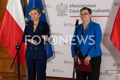  21.05.2025 WARSZAWA<br />
KONFERENCJA PRASOWA KIEROWNICTWA MINISTERSTWA EDUKACJI NARODOWEJ<br />
N/Z BARBARA NOWACKA KATARZYNA LUBNAUER<br />
FOT. ANTONI BYSZEWSKI/FOTONEWS 