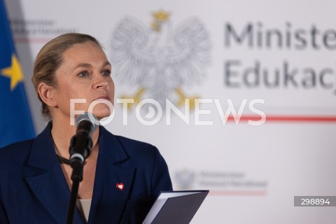  21.05.2025 WARSZAWA<br />
KONFERENCJA PRASOWA KIEROWNICTWA MINISTERSTWA EDUKACJI NARODOWEJ<br />
N/Z BARBARA NOWACKA<br />
FOT. ANTONI BYSZEWSKI/FOTONEWS 