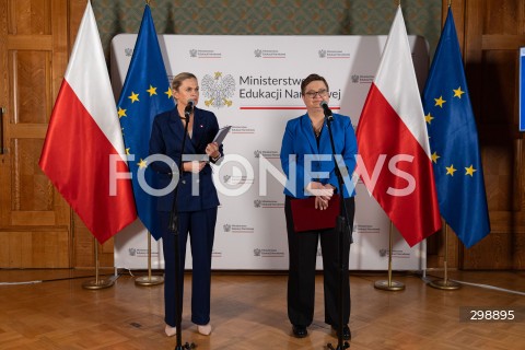  21.05.2025 WARSZAWA<br />
KONFERENCJA PRASOWA KIEROWNICTWA MINISTERSTWA EDUKACJI NARODOWEJ<br />
N/Z BARBARA NOWACKA KATARZYNA LUBNAUER<br />
FOT. ANTONI BYSZEWSKI/FOTONEWS 