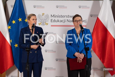  21.05.2025 WARSZAWA<br />
KONFERENCJA PRASOWA KIEROWNICTWA MINISTERSTWA EDUKACJI NARODOWEJ<br />
N/Z BARBARA NOWACKA KATARZYNA LUBNAUER<br />
FOT. ANTONI BYSZEWSKI/FOTONEWS 