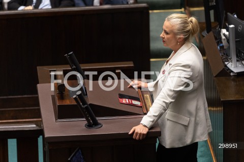  21.05.2025 WARSZAWA<br />
POSIEDZENIE SEJMU W WARSZAWIE<br />
N/Z KATARZYNA SOJKA<br />
FOT. ANTONI BYSZEWSKI/FOTONEWS 