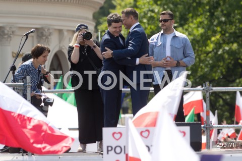  25.05.2025 WARSZAWA<br />
WIELKI MARSZ PATRIOTOW - MARSZ KANDYDATA NA PREZYDENTA RP RAFALA TRZASKOWSKIEGO W WARSZAWIE<br />
N/Z RAFAL TRZASKOWSKI NICUSOR DAN<br />
FOT. ANTONI BYSZEWSKI/FOTONEWS 
