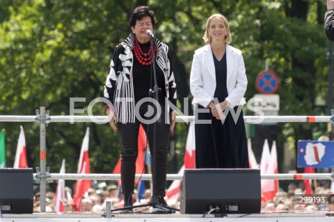  25.05.2025 WARSZAWA<br />
WIELKI MARSZ PATRIOTOW - MARSZ KANDYDATA NA PREZYDENTA RP RAFALA TRZASKOWSKIEGO W WARSZAWIE<br />
N/Z JOANNA SENYSZYN MALGORZATA TRZASKOWSKA<br />
FOT. ANTONI BYSZEWSKI/FOTONEWS 