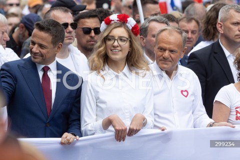  25.05.2025 WARSZAWA<br />
WIELKI MARSZ PATRIOTOW - MARSZ KANDYDATA NA PREZYDENTA RP RAFALA TRZASKOWSKIEGO W WARSZAWIE<br />
N/Z PREMIER DONALD TUSK RAFAL TRZASKOWSKI<br />
FOT. ANTONI BYSZEWSKI/FOTONEWS 